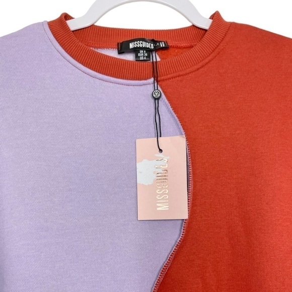 Missguided Wavey Color Block Sweatshirt NWT - Picture 8 of 11